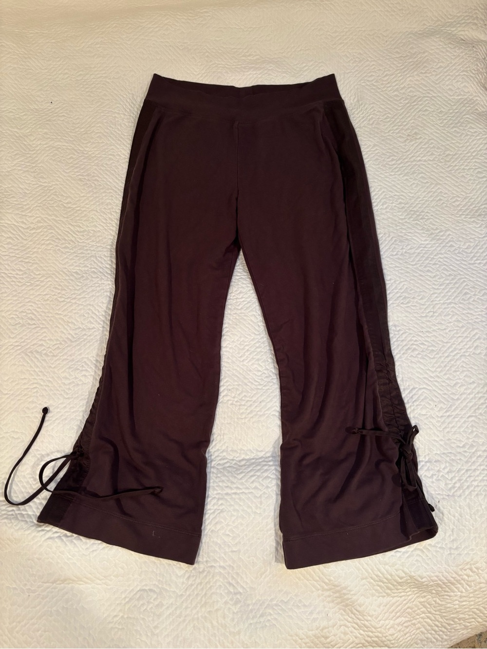 CAbi Cropped Wide-Leg Drawstring Pants in Deep Brown